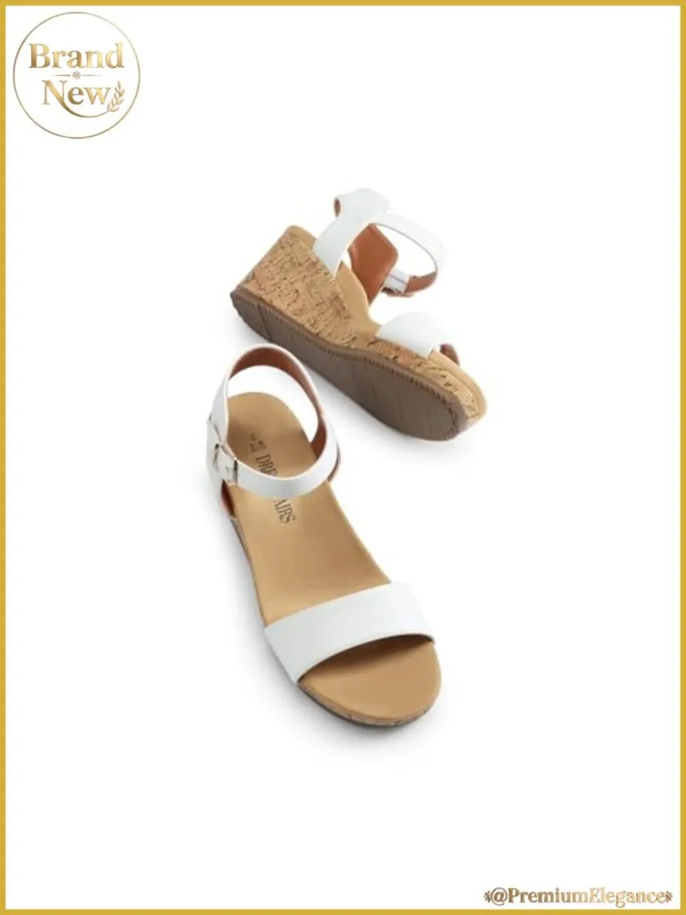Womens Cushioned Platform Wedge Sandals Cork 3 Inch Heel Ankle Strap